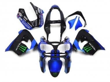 Best 2002-2003 Kawasaki ZX9R Motorcycle Fairings - Blue Black Green Monster UK