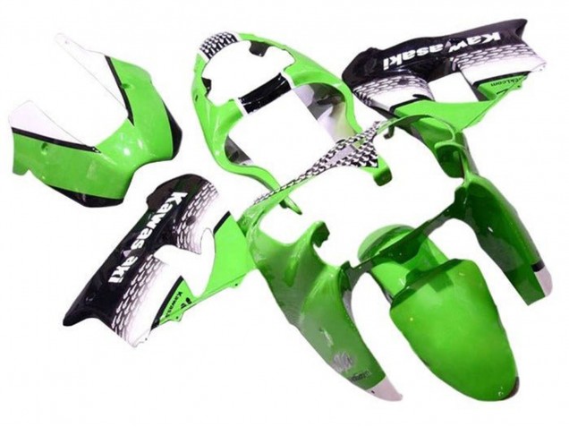 2002-2003 Kawasaki ZX9R Motorcycle Fairings - Green White Black UK