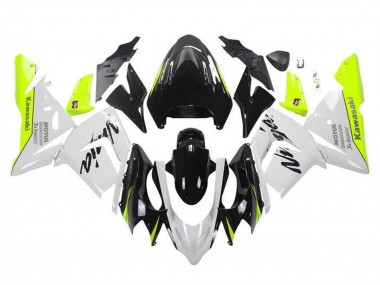 Best 2004-2005 Kawasaki ZX10R Motorcycle Fairings - White Black Neon Yellow UK