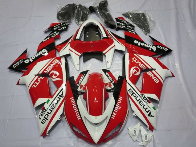 2006-2007 Kawasaki ZX10R Motorcycle Fairings - White Red Black Amauda 883 Heidron UK