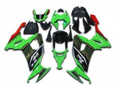 Best 2008-2010 Kawasaki ZX10R Motorcycle Fairings - Green Black Red White Honeycomb UK
