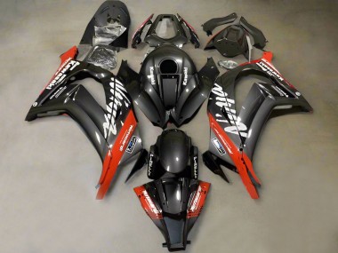 Best 2011-2015 Kawasaki ZX10R Motorcycle Fairings - Faux Carbon Fiber Red White UK