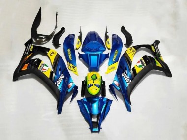 Best 2016-2020 Kawasaki ZX10R Motorcycle Fairings - Blue Yellow Shark UK