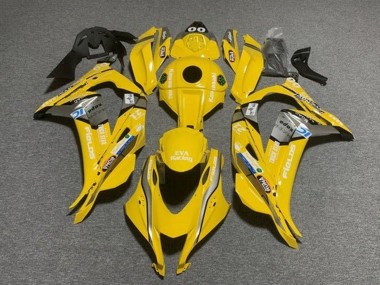 Best 2016-2020 Kawasaki ZX10R Motorcycle Fairings - Yellow Blue White Trick Star Eva Racing UK