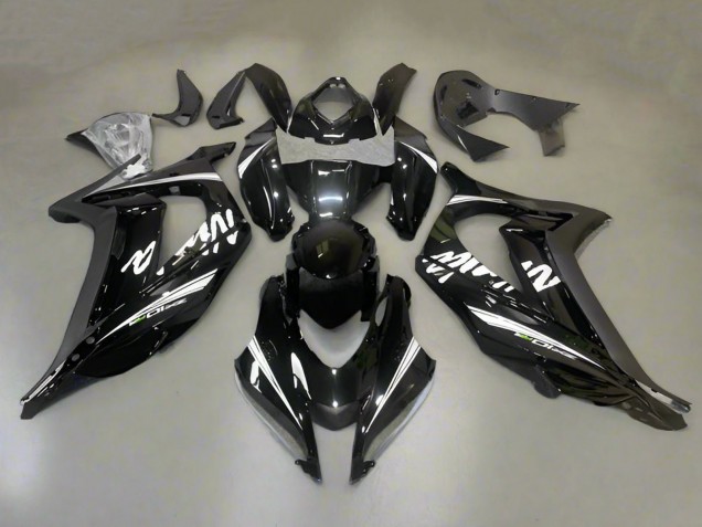 2016-2020 Kawasaki ZX10R Motorcycle Fairings - Glossy Black White Stripe UK