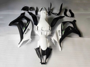 Best 2016-2020 Kawasaki ZX10R Motorcycle Fairings - White Black Green Stripe UK