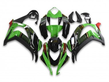 Best 2016-2020 Kawasaki ZX10R Motorcycle Fairings - Green Glossy Black Red Honeycomb UK