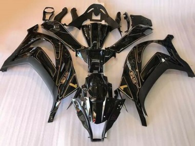Best 2016-2020 Kawasaki ZX10R Motorcycle Fairings - Glossy Black Gold UK