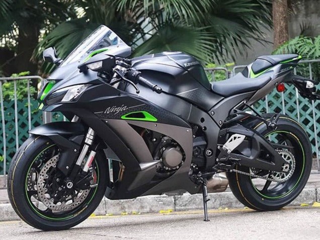 2016-2020 Kawasaki ZX10R Motorcycle Fairings - Matte Black Green Silver UK