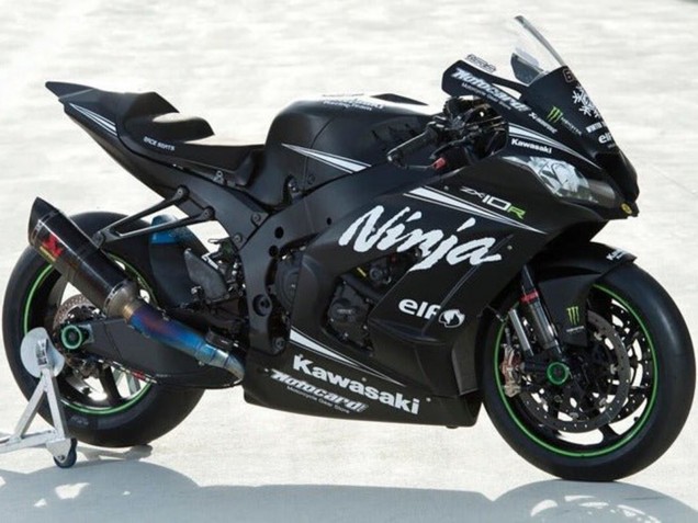 2016-2020 Kawasaki ZX10R Motorcycle Fairings - Matte Black White Elf Ninja UK