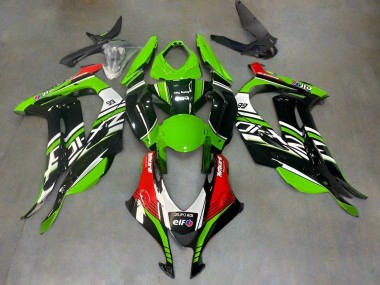 Best 2016-2020 Kawasaki ZX10R Motorcycle Fairings - Green Black Red White Elf UK