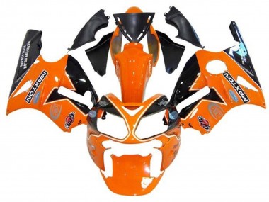 Best 2000-2001 Kawasaki ZX12R Motorcycle Fairings - Orange Black White Maxton UK
