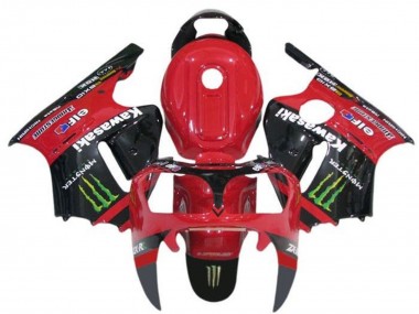 Best 2000-2001 Kawasaki ZX12R Motorcycle Fairings - Red Black Green Monster UK