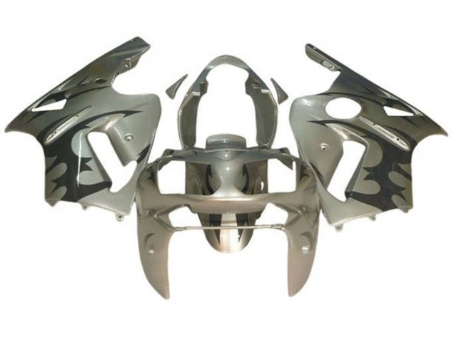 2000-2001 Kawasaki ZX12R Motorcycle Fairings - Silver Black Tribal UK