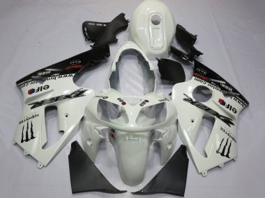 Best 2000-2001 Kawasaki ZX12R Motorcycle Fairings - Pearl White Black Elf Monster Energy UK
