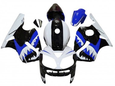 Best 2000-2001 Kawasaki ZX12R Motorcycle Fairings - White Black Blue Shark UK
