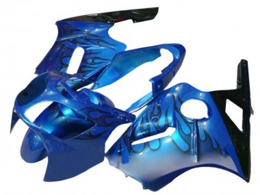 Best 2002-2006 Kawasaki ZX12R Motorcycle Fairings - Blue Flame Black UK