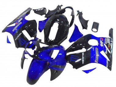 Best 2002-2006 Kawasaki ZX12R Motorcycle Fairings - Blue Glossy Black Elf Bridgestone Monster UK