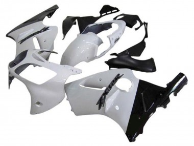 Best 2002-2006 Kawasaki ZX12R Motorcycle Fairings - White Glossy Black UK