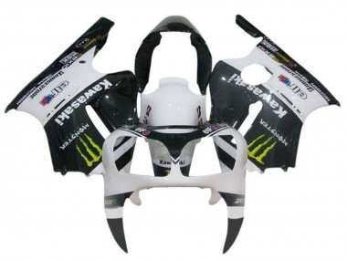 Best 2002-2006 Kawasaki ZX12R Motorcycle Fairings - White Black Yellow Monster UK
