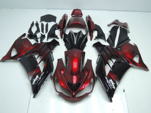 2012-2024 Kawasaki ZX14R ZZR1400 Motorcycle Fairing - Red Glossy Black White Ninja UK