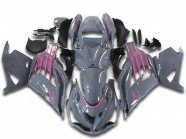 Best 2012-2024 Kawasaki ZX14R ZZR1400 Motorcycle Fairings - Nardo Grey Pink UK