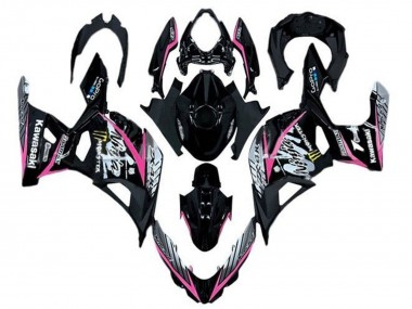 Best 2018-2024 Kawasaki Ninja 400 Motorcycle Fairings - Glossy Black Pink White UK