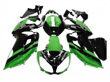 Best 2012-2016 Kawasaki Ninja 650 EX650 Motorcycle Fairings - Green Black Stripe UK
