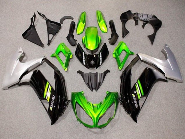 2012-2014 Kawasaki Ninja ER6F Motorcycle Fairings - Green Black Silver UK