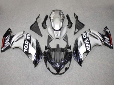 Best 2012-2016 Kawasaki Ninja 650 EX650 Motorcycle Fairings - Silver Black Repsol UK