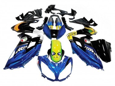 Best 2012-2016 Kawasaki Ninja 650 EX650 Motorcycle Fairings - Blue Yellow Shark UK