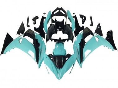 Best 2017-2019 Kawasaki Ninja 650 EX650 Motorcycle Fairings - Light Blue Black UK