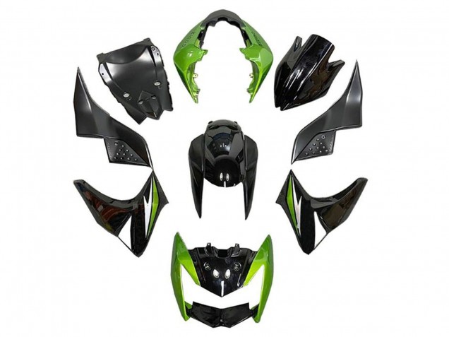 2007-2009 Kawasaki Z1000 Motorcycle Fairings - Green Glossy Black Silver UK