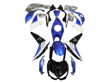 Best 2014-2019 Kawasaki Z1000 Motorcycle Fairings - Blue White Glossy Black UK