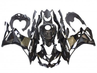 Best 2019-2025 Kawasaki ZX25R ZX-25R Motorcycle Fairings - Glossy Black Gold White Honeycomb UK