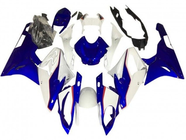 2015-2016 BMW S1000RR Motorcycle Fairings - White Red Blue Pinstripe UK