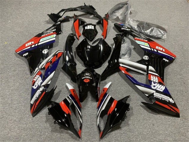 2015-2016 BMW S1000RR Motorcycle Fairings - White Red Blue Glossy Black Stripe UK