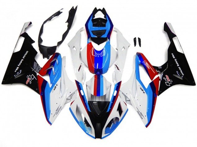2017-2018 BMW S1000RR Motorcycle Fairings - White Blue Red Black Stripe UK
