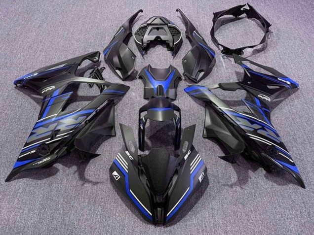 2019-2022 BMW S1000RR Motorcycle Fairings - Matte Black Blue White Stripe UK