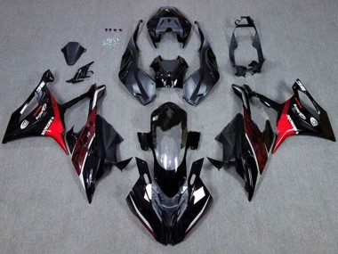 Best 2019-2022 BMW S1000RR Motorcycle Fairings - Black Dark Red Red UK