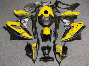Best 2019-2022 BMW S1000RR Motorcycle Fairings - Yellow Faux Carbon Fiber UK