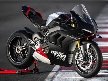 Best 2022-2024 Ducati Panigale V4 V4S Motorcycle Fairings - Matte Black Silver Red UK