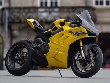 Best 2022-2024 Ducati Panigale V4 V4S Motorcycle Fairings - Yellow Black UK