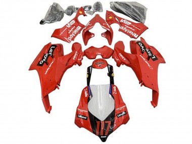 Best 2020-2021 Ducati Panigale V4 V4S Motorcycle Fairings - Red Glossy Black Lenovo 117 UK