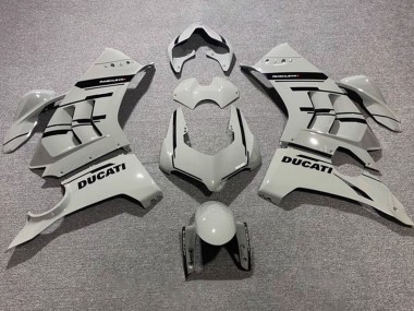 Best 2020-2021 Ducati Panigale V4 V4S Motorcycle Fairings - Grey Glossy Black UK