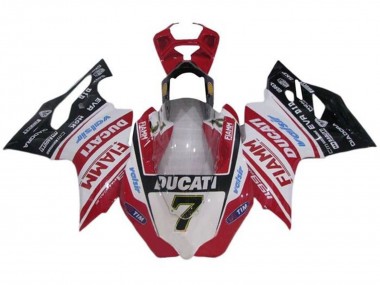 Best 2011-2014 Ducati Panigale 1199 Motorcycle Fairings - White Red Glossy Black Fiamm Tim 7 UK