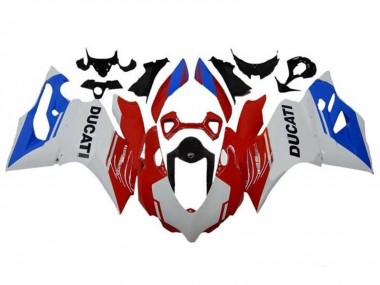Best 2011-2014 Ducati Panigale 1199 Motorcycle Fairings - White Red Blue UK