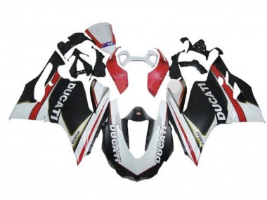 Best 2011-2014 Ducati Panigale 1199 Motorcycle Fairings - White Red Matte Black UK