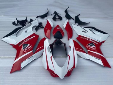 Best 2011-2014 Ducati Panigale 1199 Motorcycle Fairings - White Red Glossy Black UK