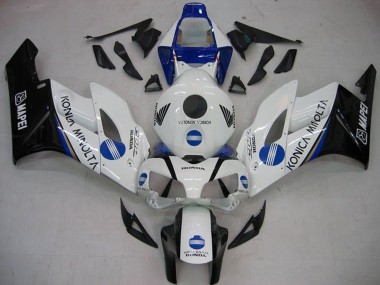 Best 2004-2005 Honda CBR1000RR Motorcycle Fairings - White Blue Glossy Black Konica Minolta UK